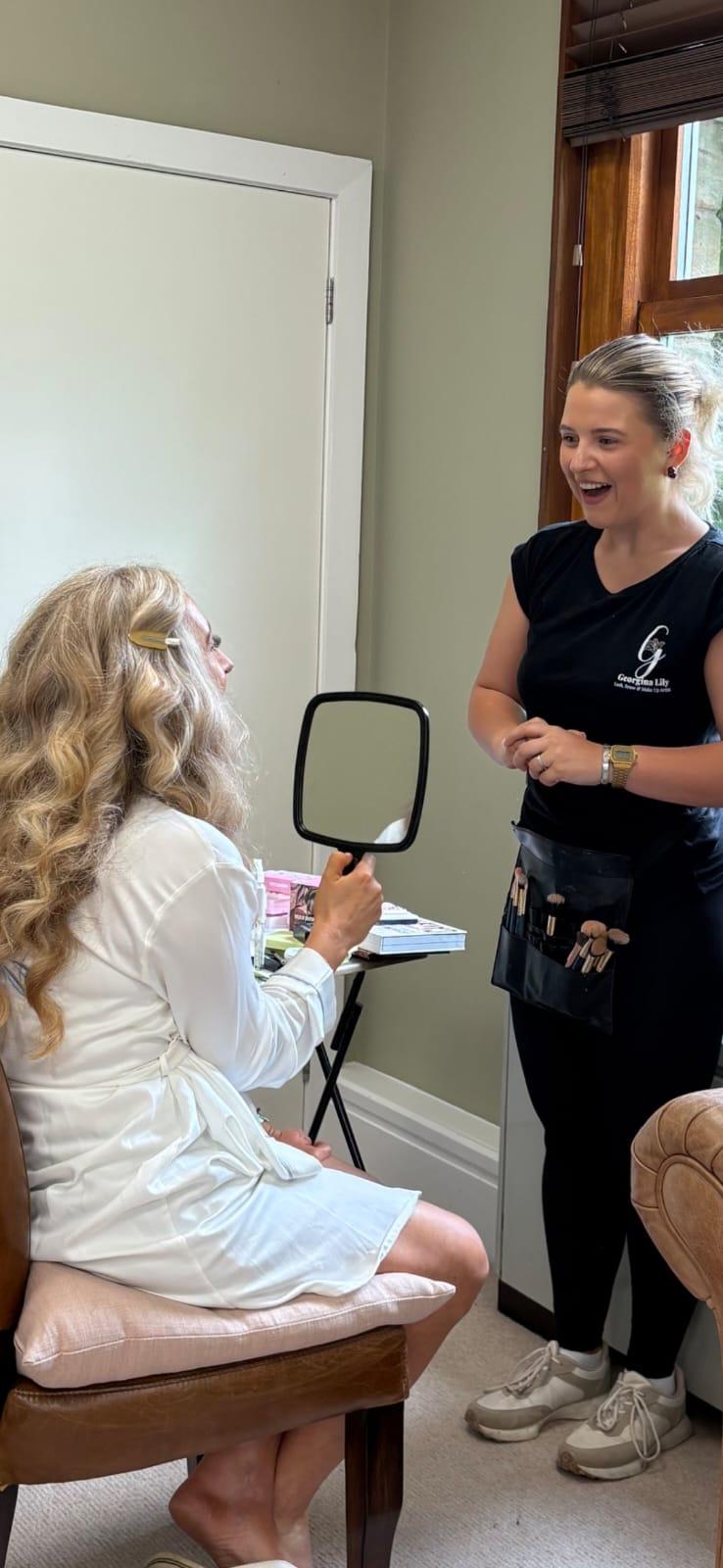 Professional makeup application and artistry showing flawless makeup finish