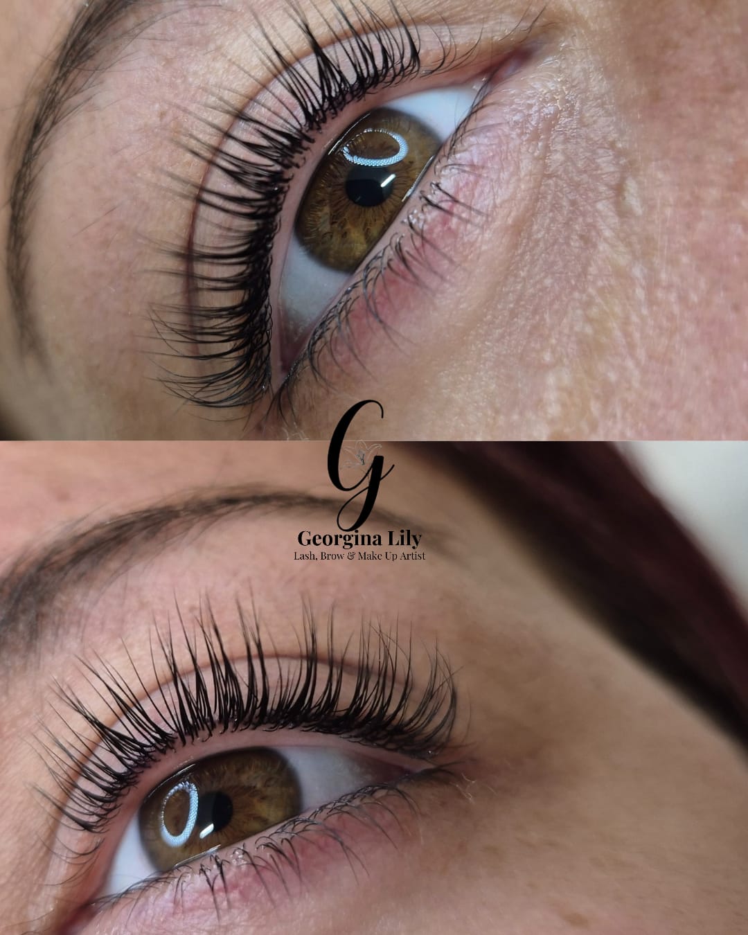 Lash extensions close-up by Georgina Lily Beauty