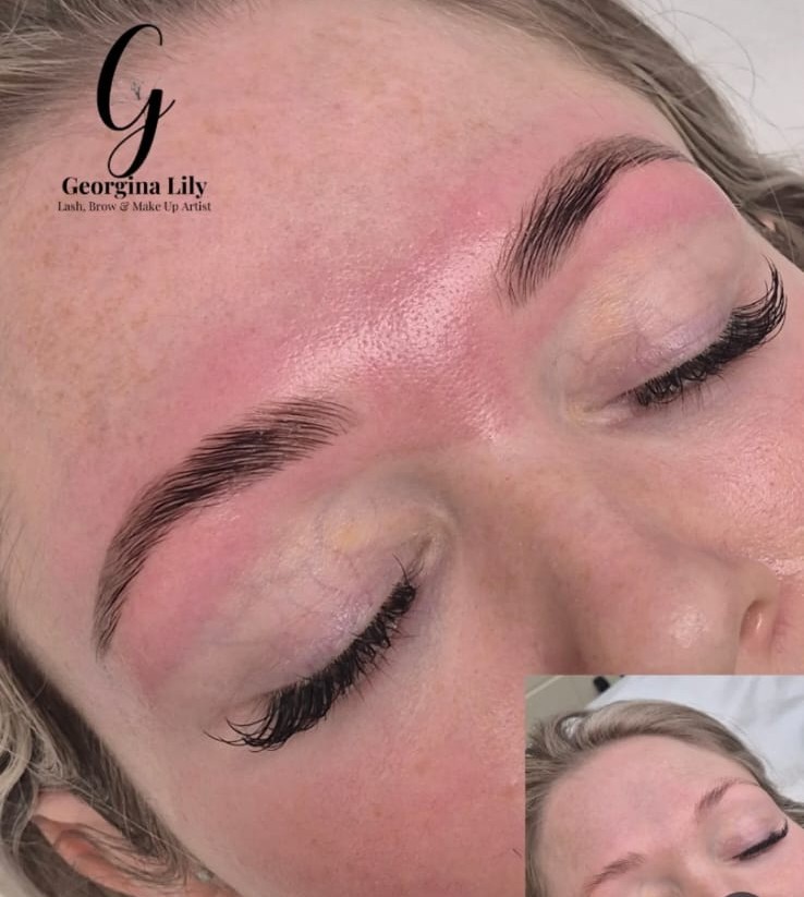 Lash lift and tint close-up by Georgina Lily Beauty